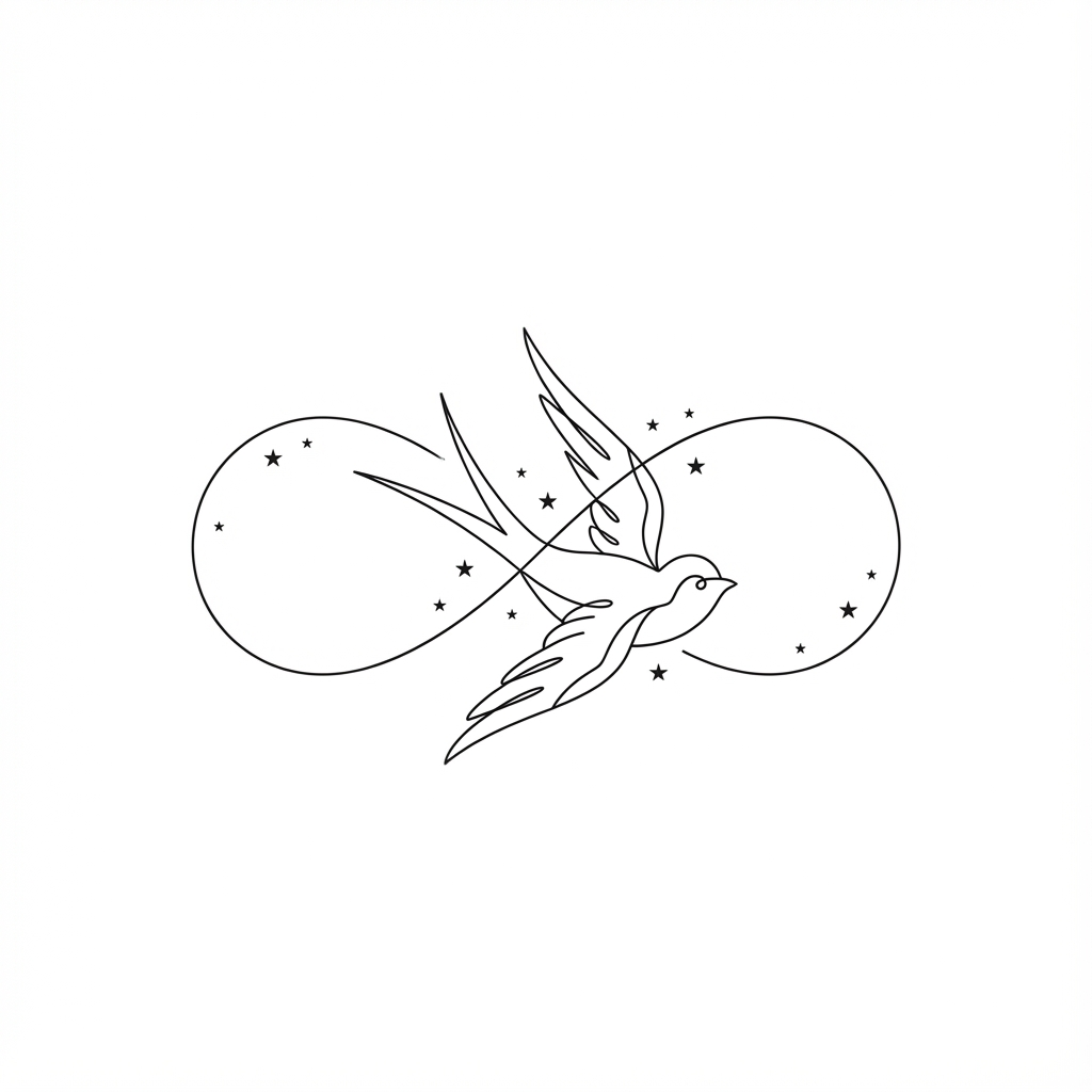 AI generated fine line tattoo design